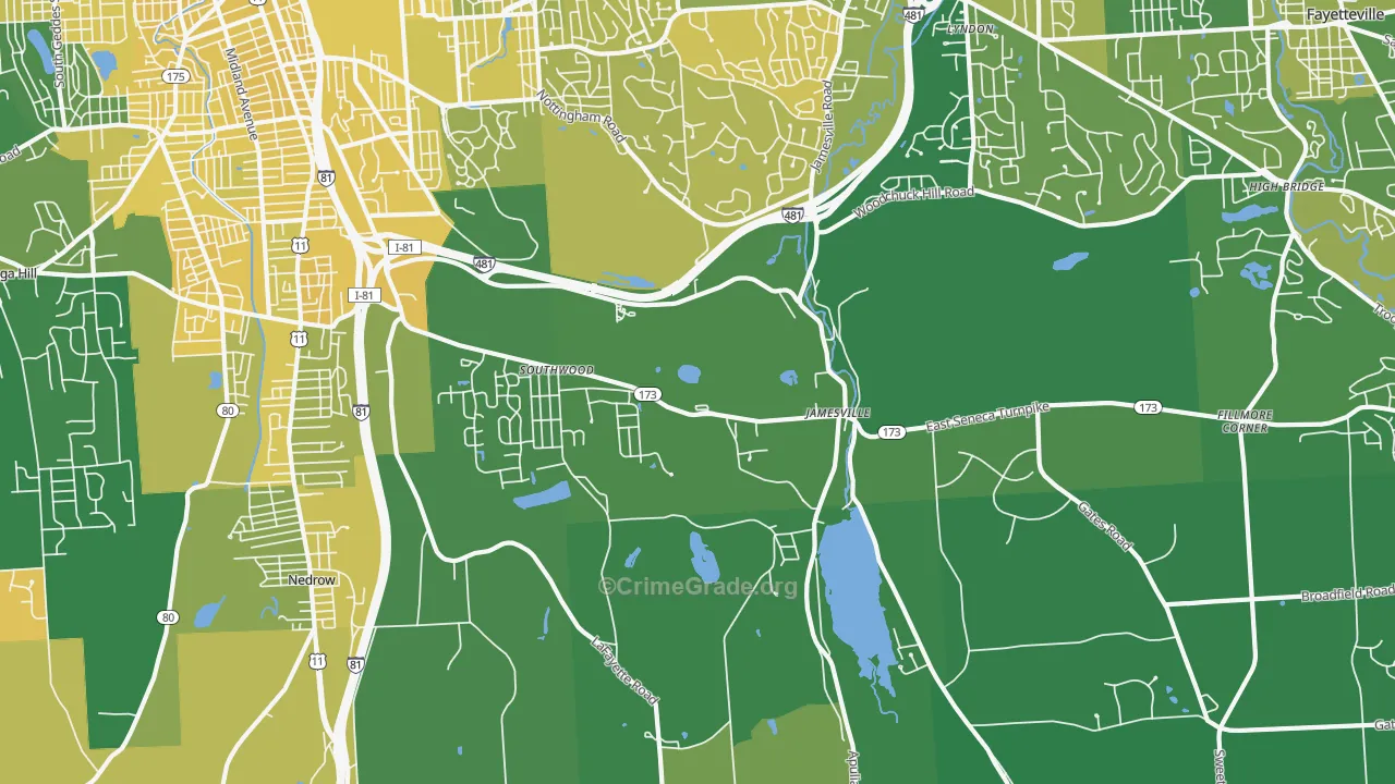 Jamesville, NY Map of Vandalism Rates