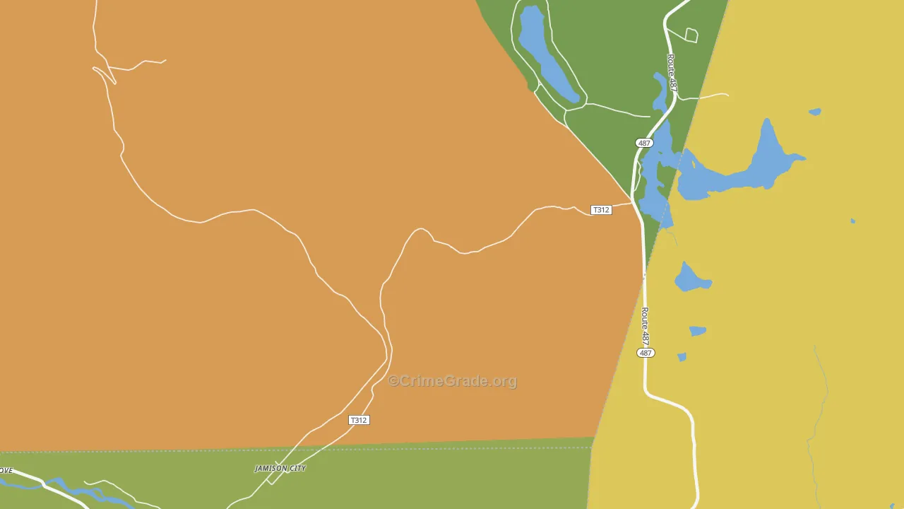 Jamison City, PA Map of Vandalism Rates