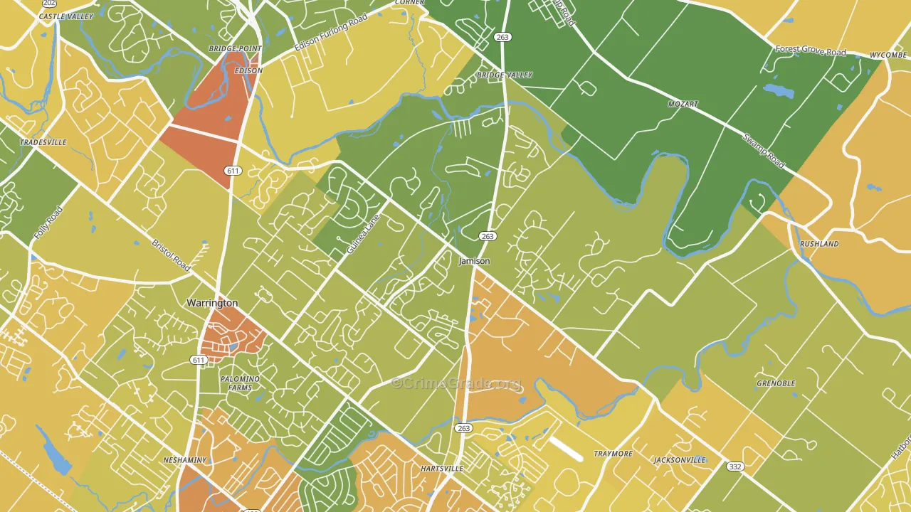 Jamison, PA Map of Vandalism Rates