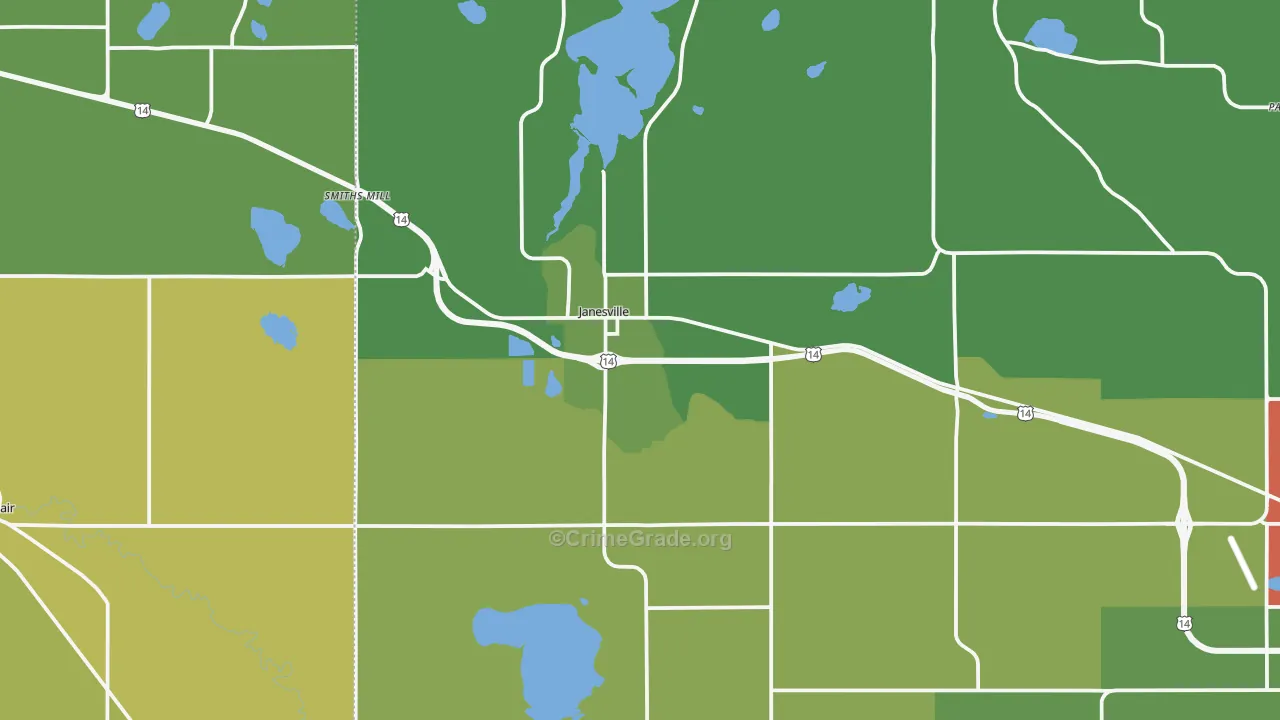 Janesville, MN Map of Vandalism Rates