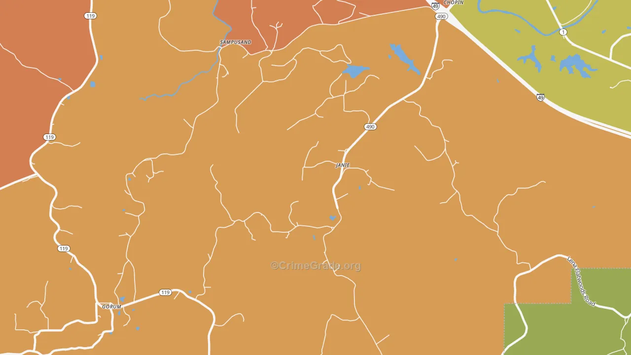 Janie, LA Map of Vandalism Rates