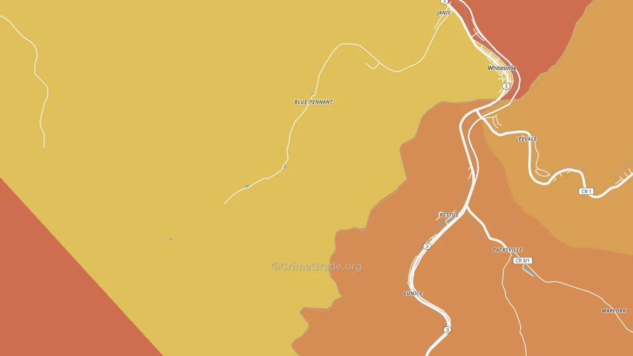Janie, WV Map of Vandalism Rates