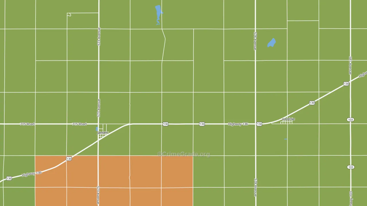 Jansen, NE Map of Vandalism Rates