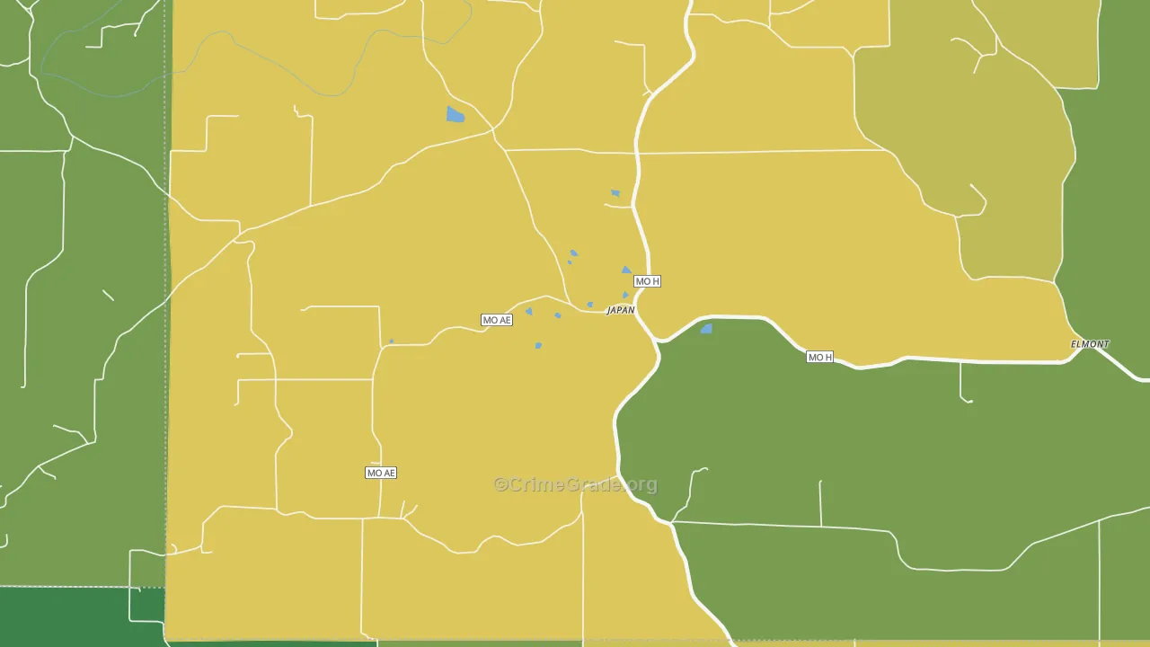 Japan, MO Map of Vandalism Rates