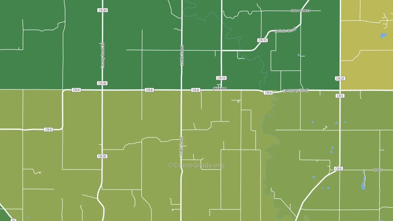 Jarbalo, KS Map of Vandalism Rates