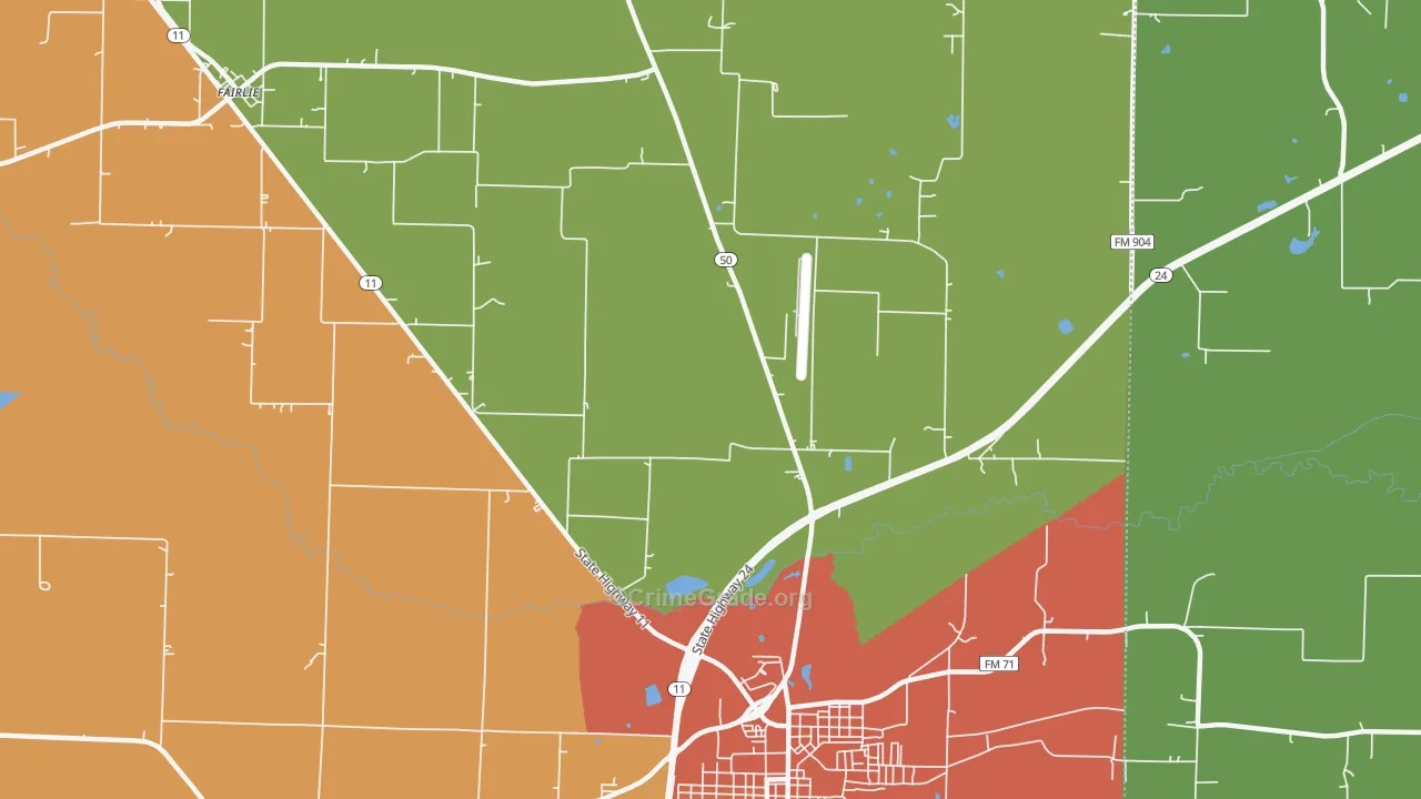 Jardin, TX Map of Vandalism Rates