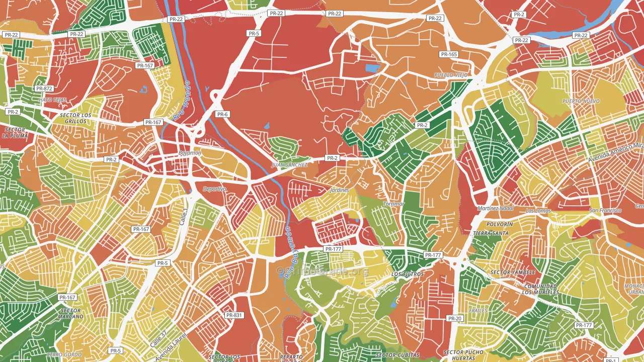 Jardines de Caparra, Bayamon, PR Map of Vandalism Rates