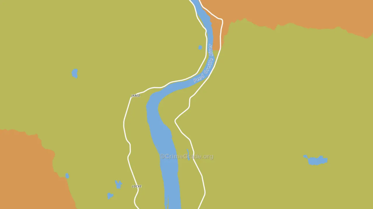 Jared, WA Map of Vandalism Rates