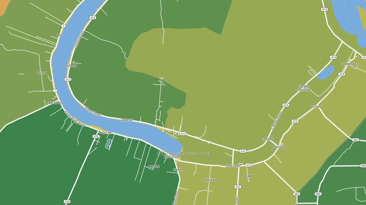 Jarreau, LA Map of Vandalism Rates