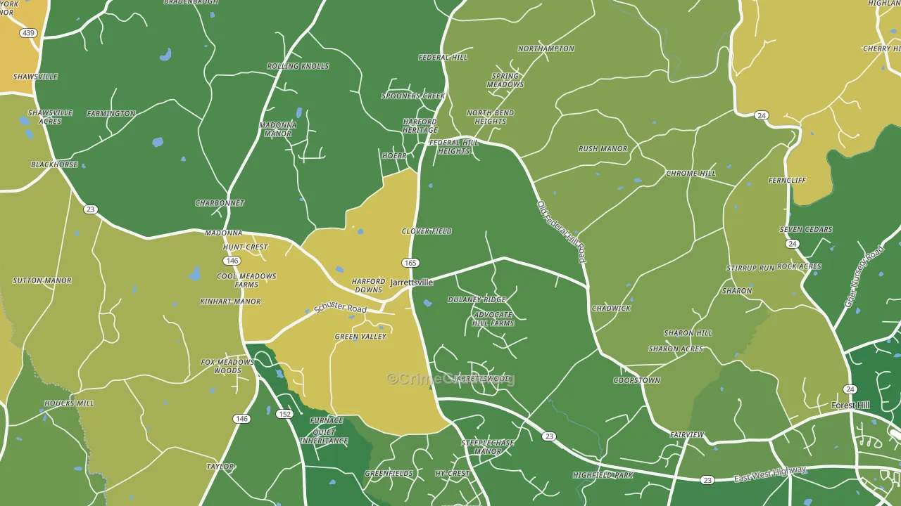 Jarrettsville, MD Map of Vandalism Rates