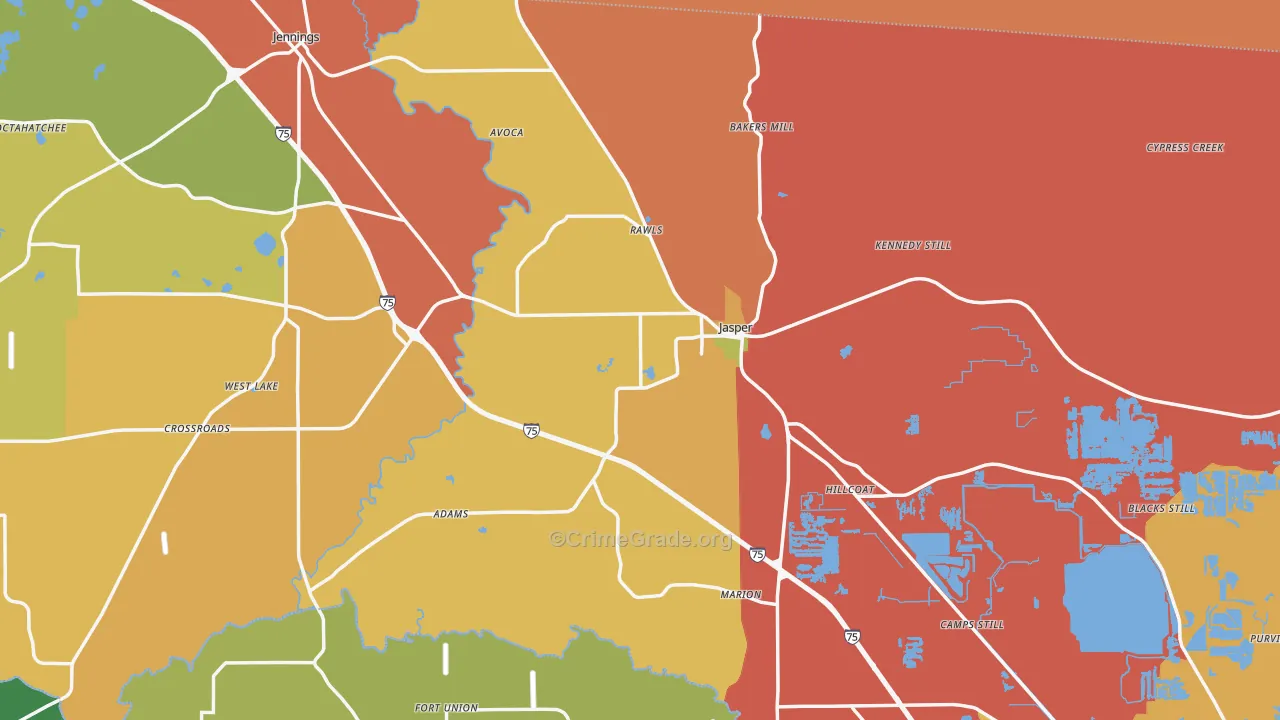 Jasper, FL Map of Vandalism Rates