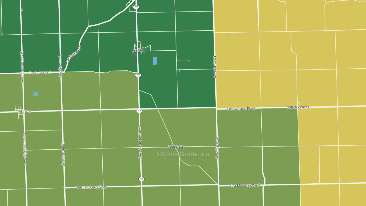 Jasper, MI Map of Vandalism Rates