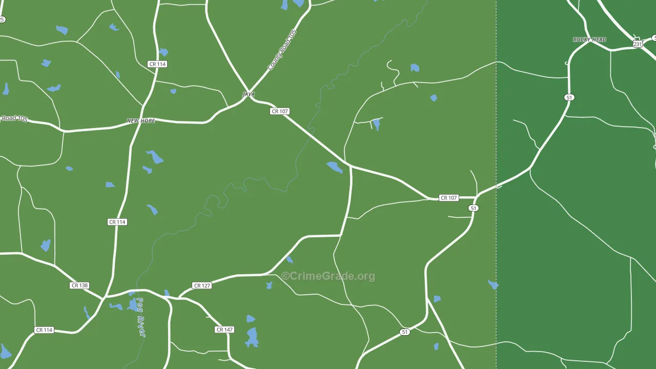 Java, AL Map of Vandalism Rates