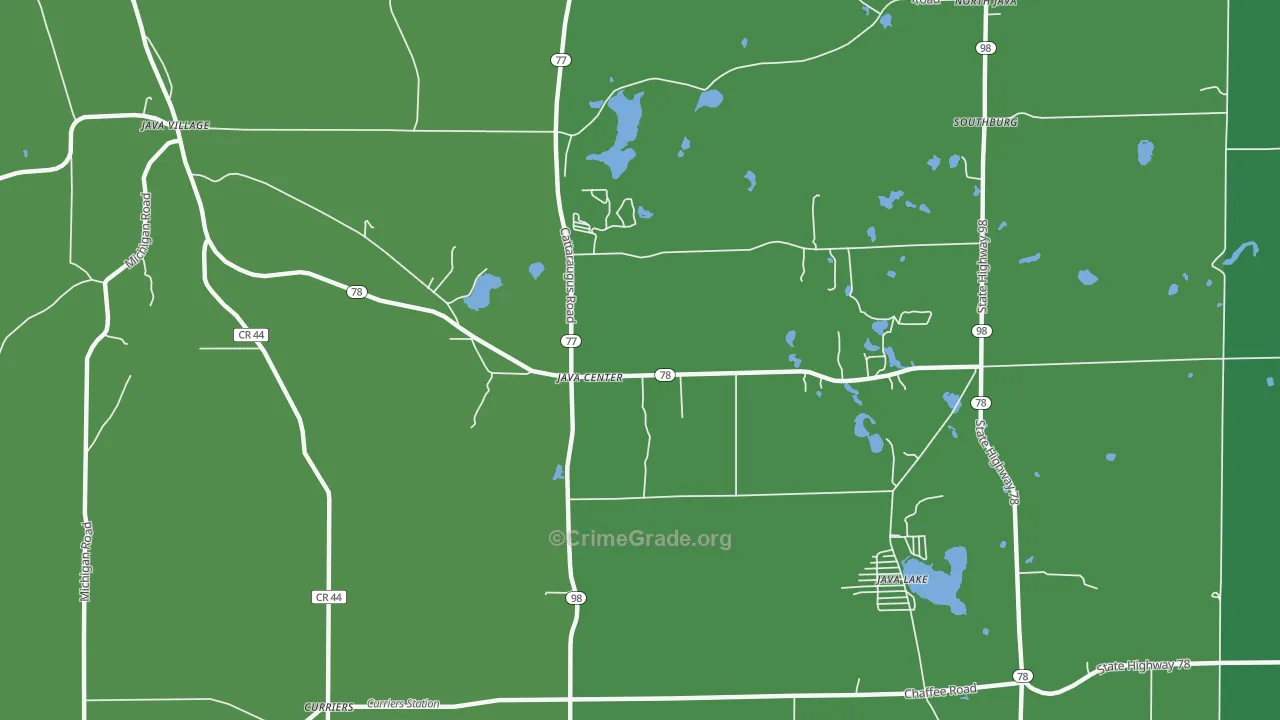 Java Center, NY Map of Vandalism Rates