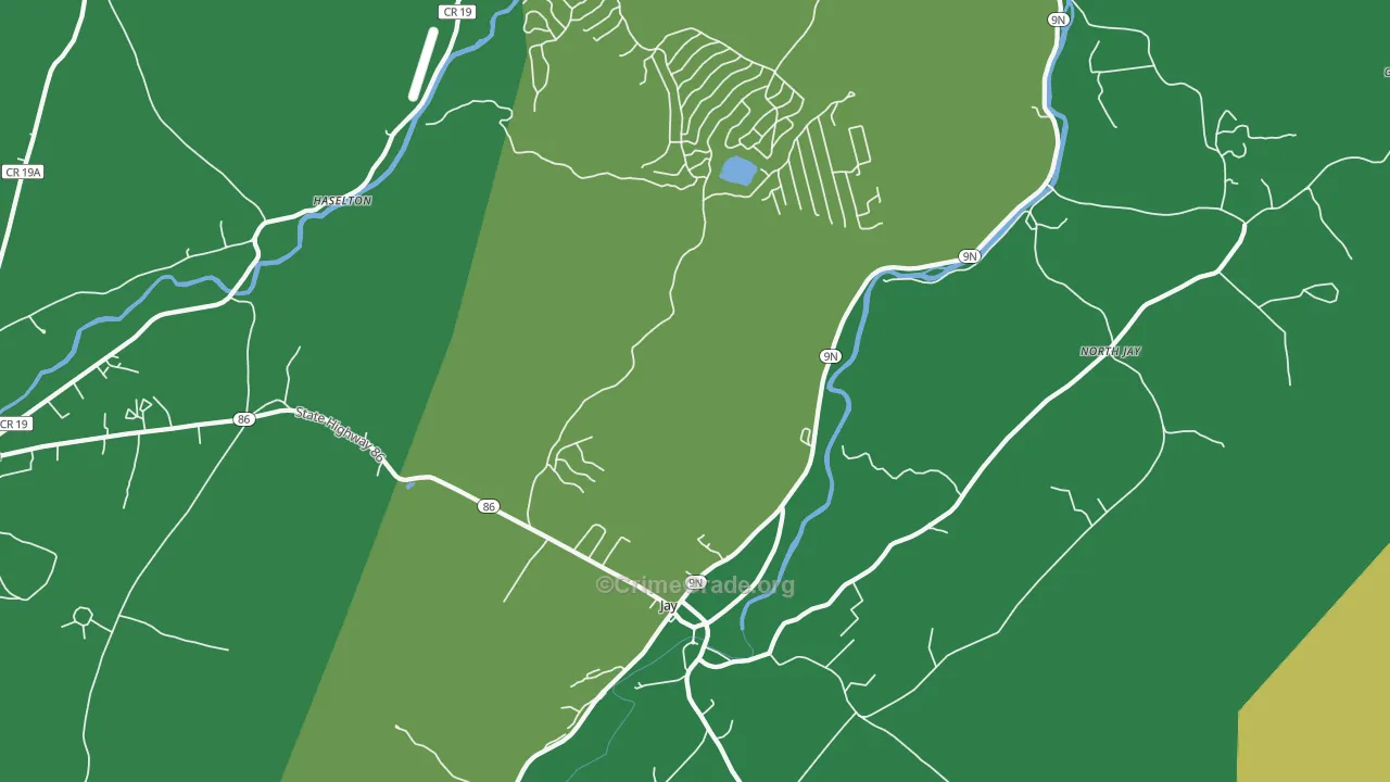 Jay, NY Map of Vandalism Rates