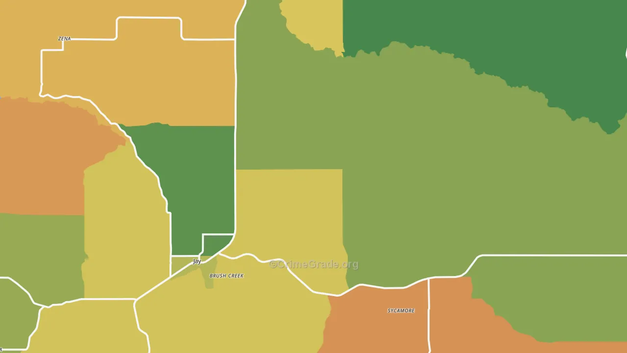 Jay, OK Map of Vandalism Rates