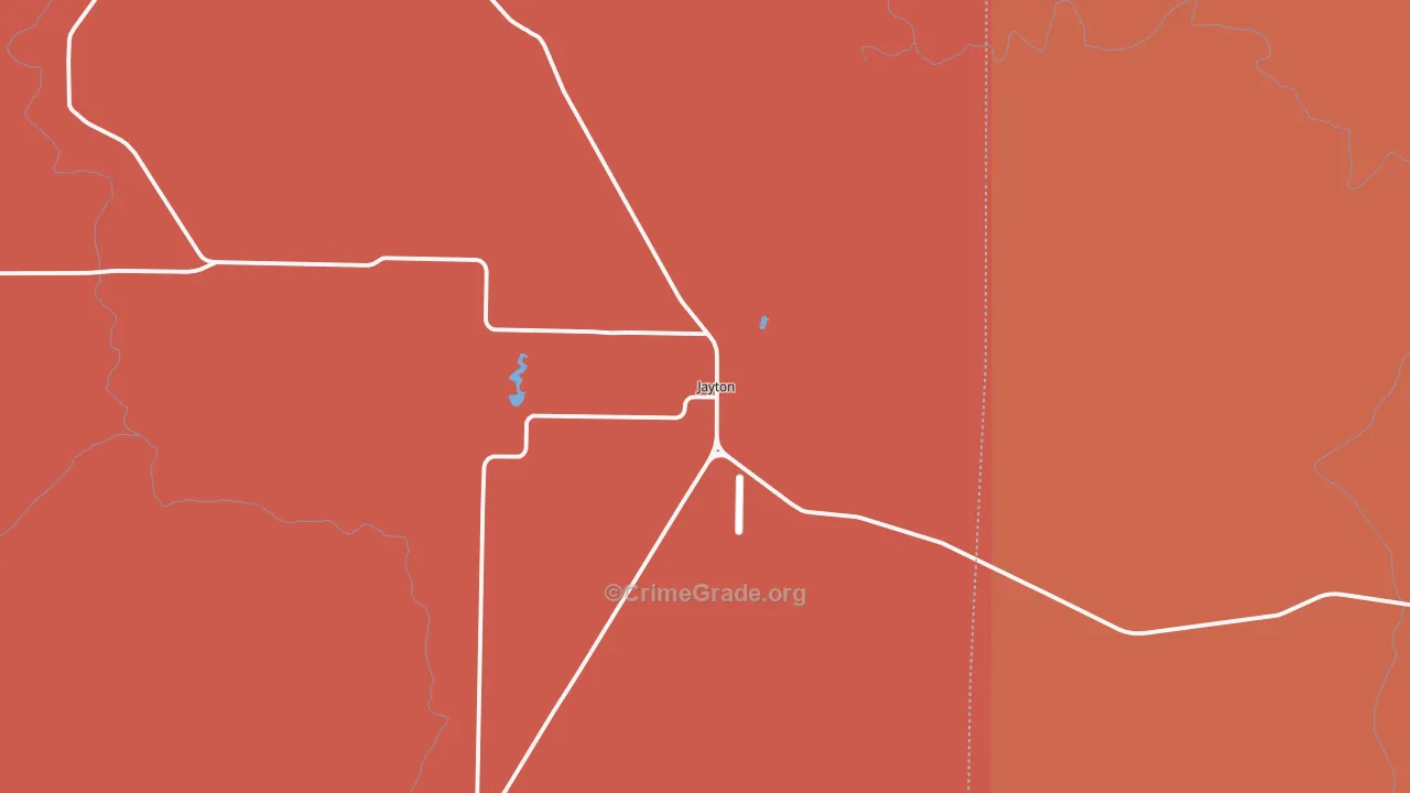 Jayton, TX Map of Vandalism Rates