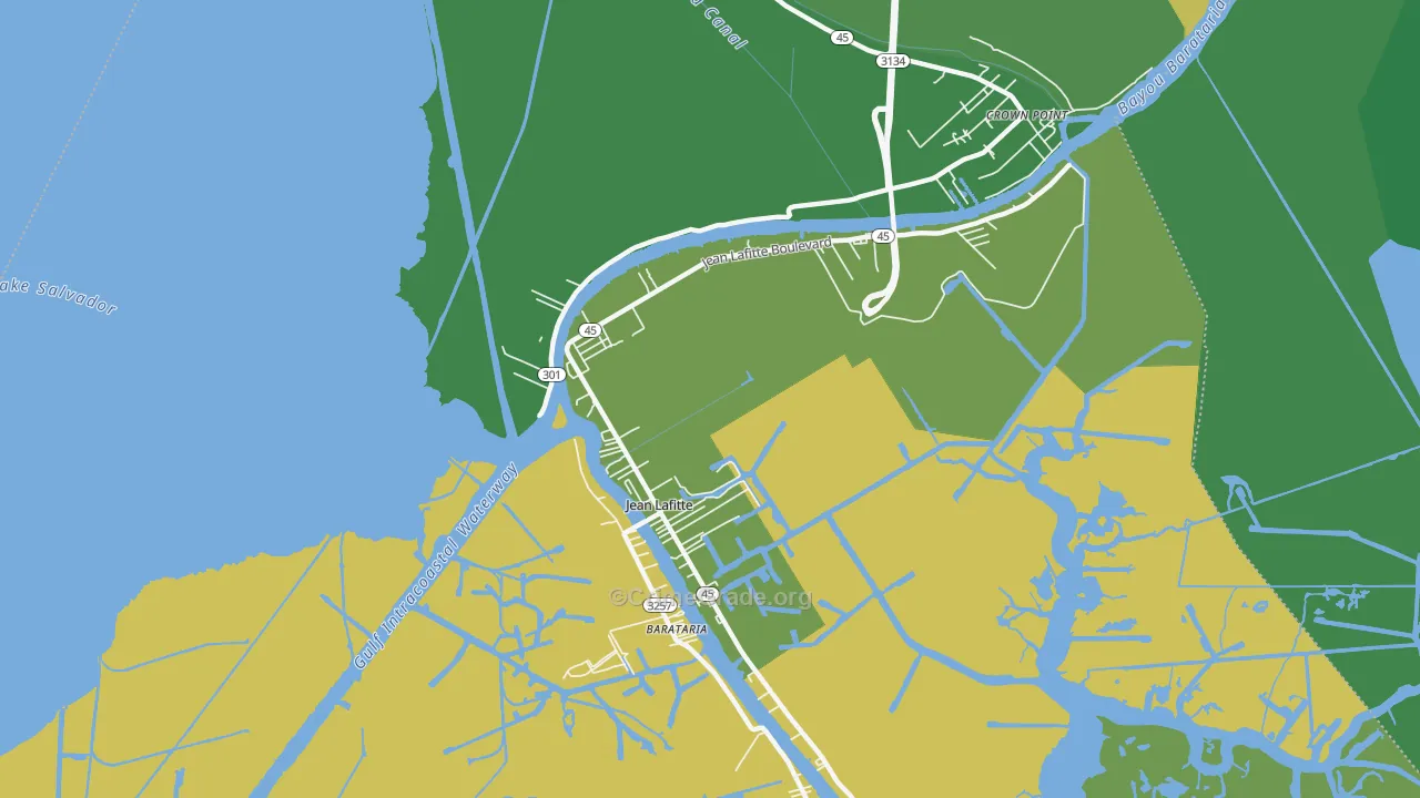 Jean Lafitte, LA Map of Vandalism Rates