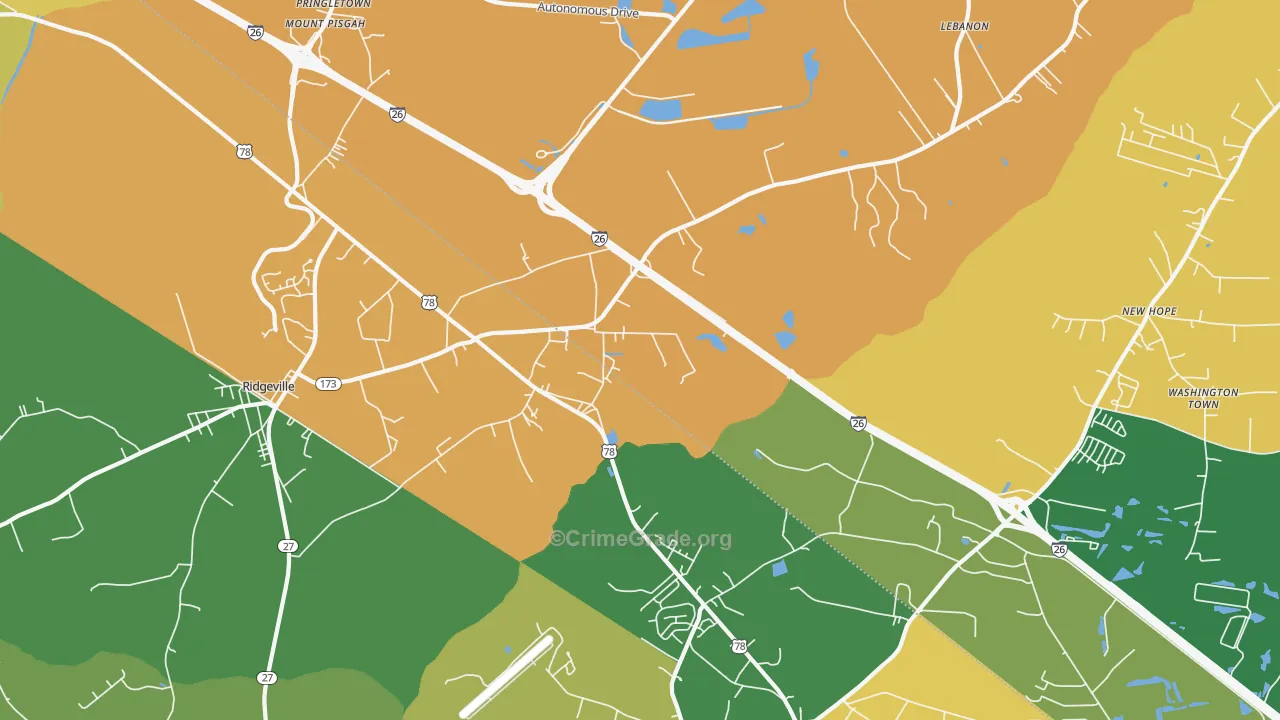 Jedburg, SC Map of Vandalism Rates