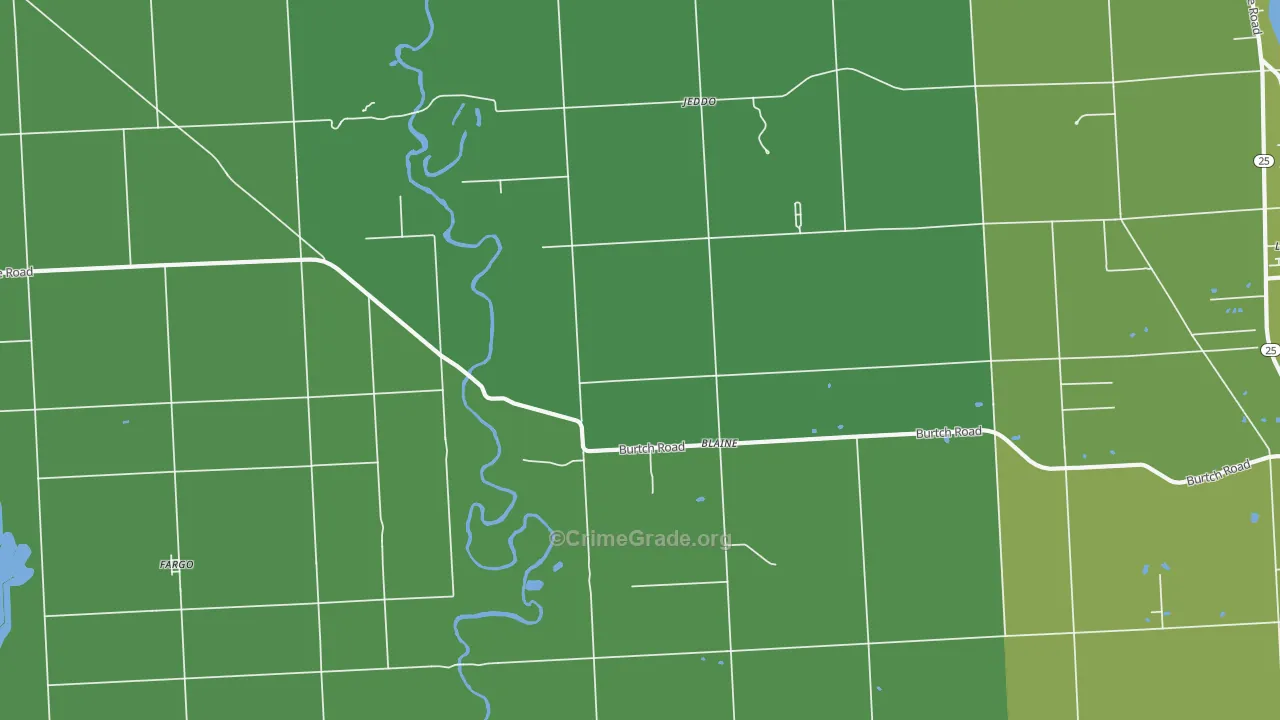Jeddo, MI Map of Vandalism Rates