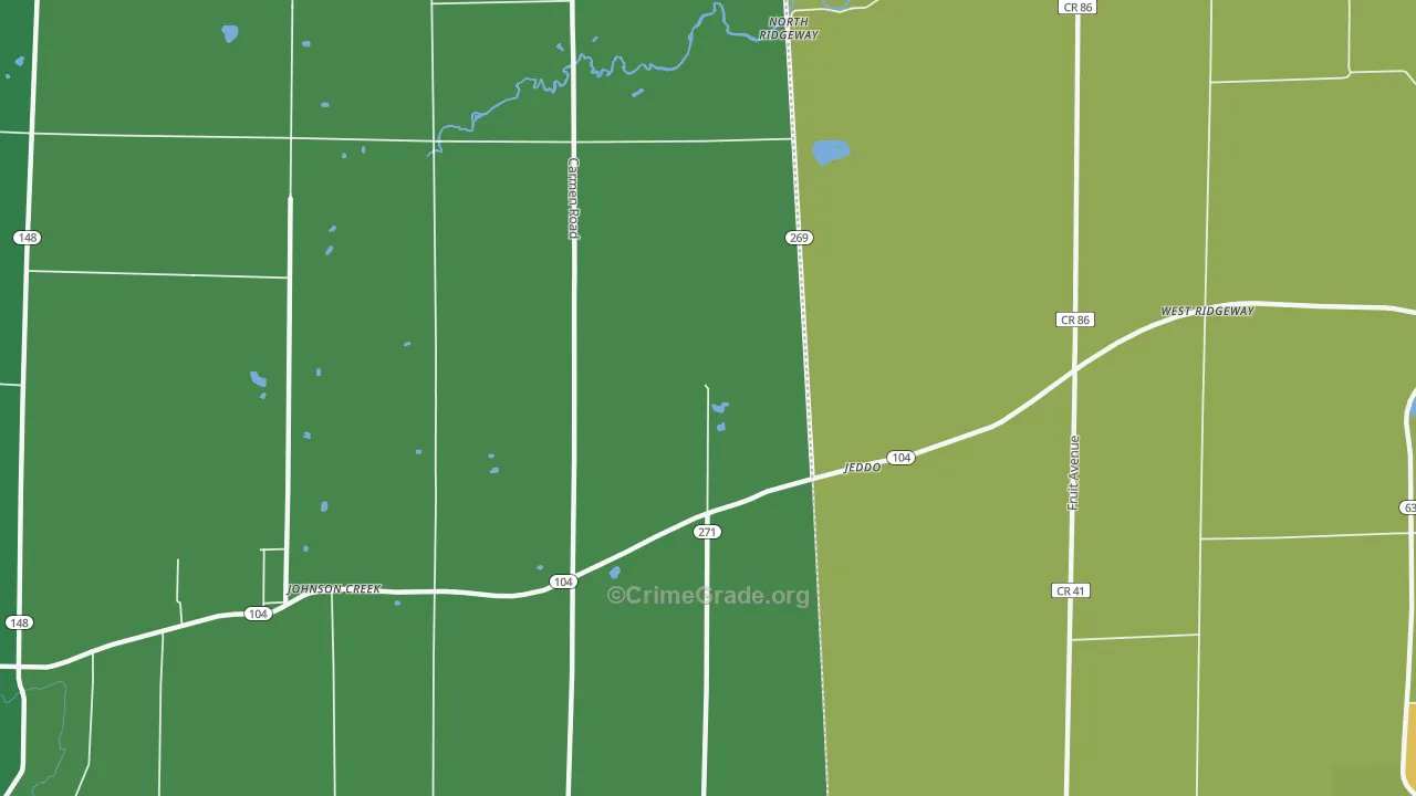 Jeddo, NY Map of Vandalism Rates