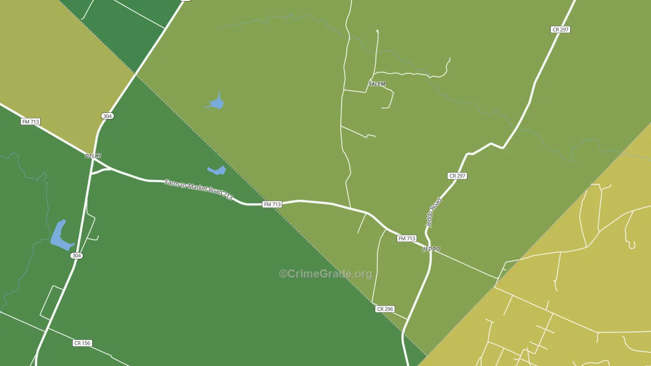 Jeddo, TX Map of Vandalism Rates