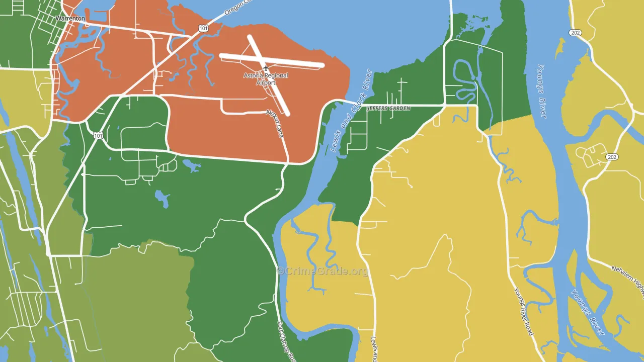 Jeffers Garden, OR Map of Vandalism Rates