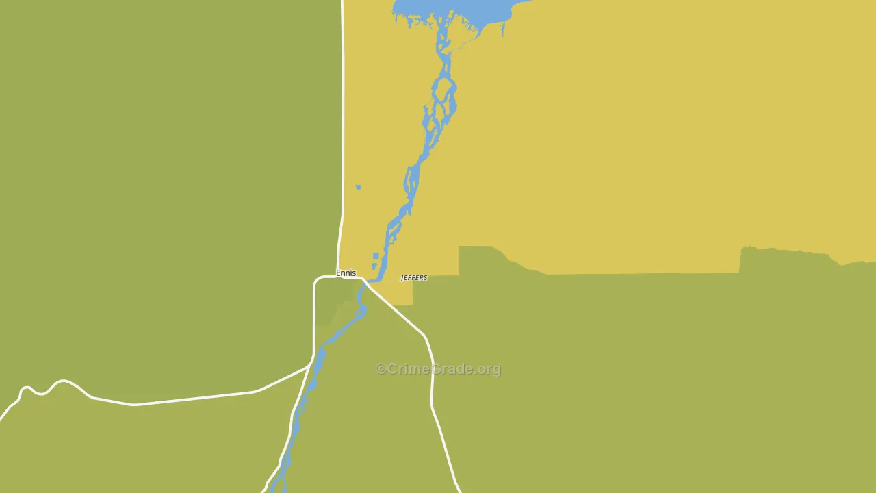 Jeffers, MT Map of Vandalism Rates