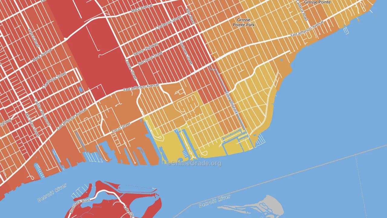 Jefferson Chalmers, Detroit, MI Map of Vandalism Rates