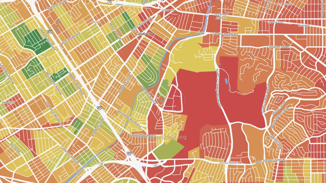 Jefferson, Culver City, CA Map of Vandalism Rates