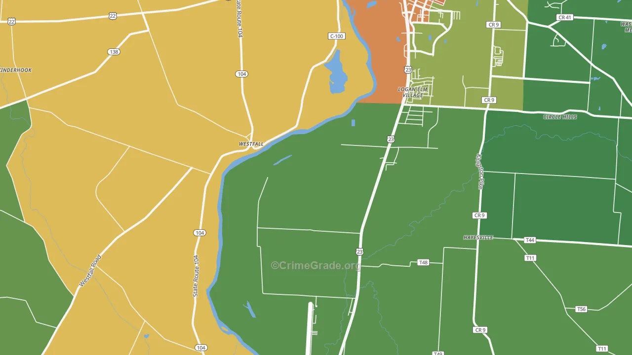 Jefferson Estates, OH Map of Vandalism Rates