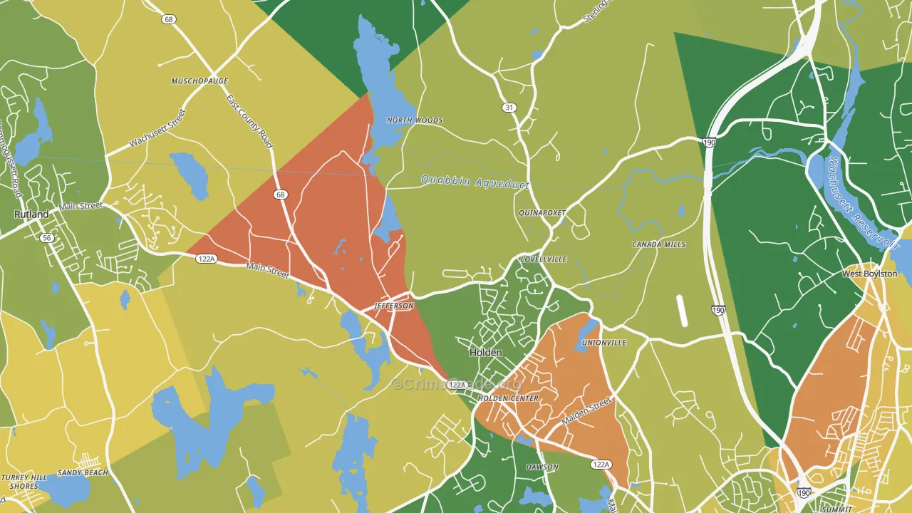 Jefferson, MA Map of Vandalism Rates