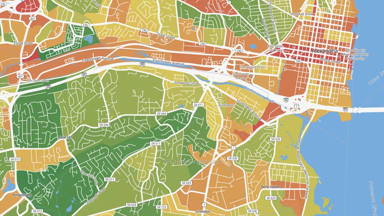 Jefferson Manor, VA Map of Vandalism Rates