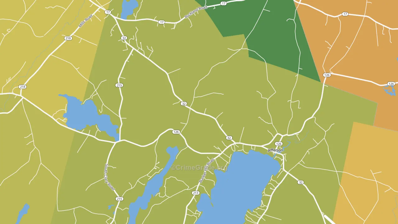 Jefferson, ME Map of Vandalism Rates