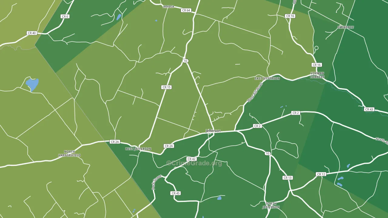 Jefferson, NY Map of Vandalism Rates