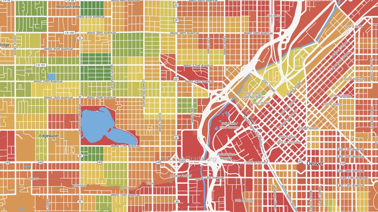 Jefferson Park, Denver, CO Map of Vandalism Rates