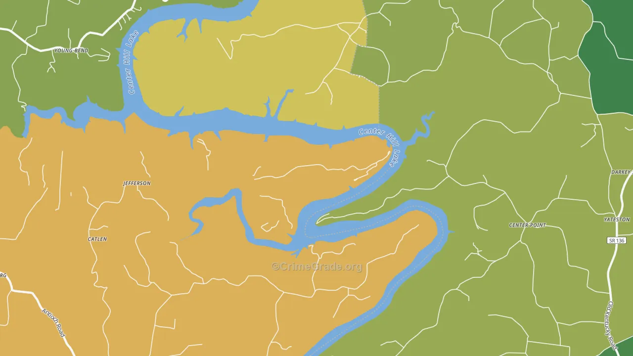 Jefferson, TN Map of Vandalism Rates