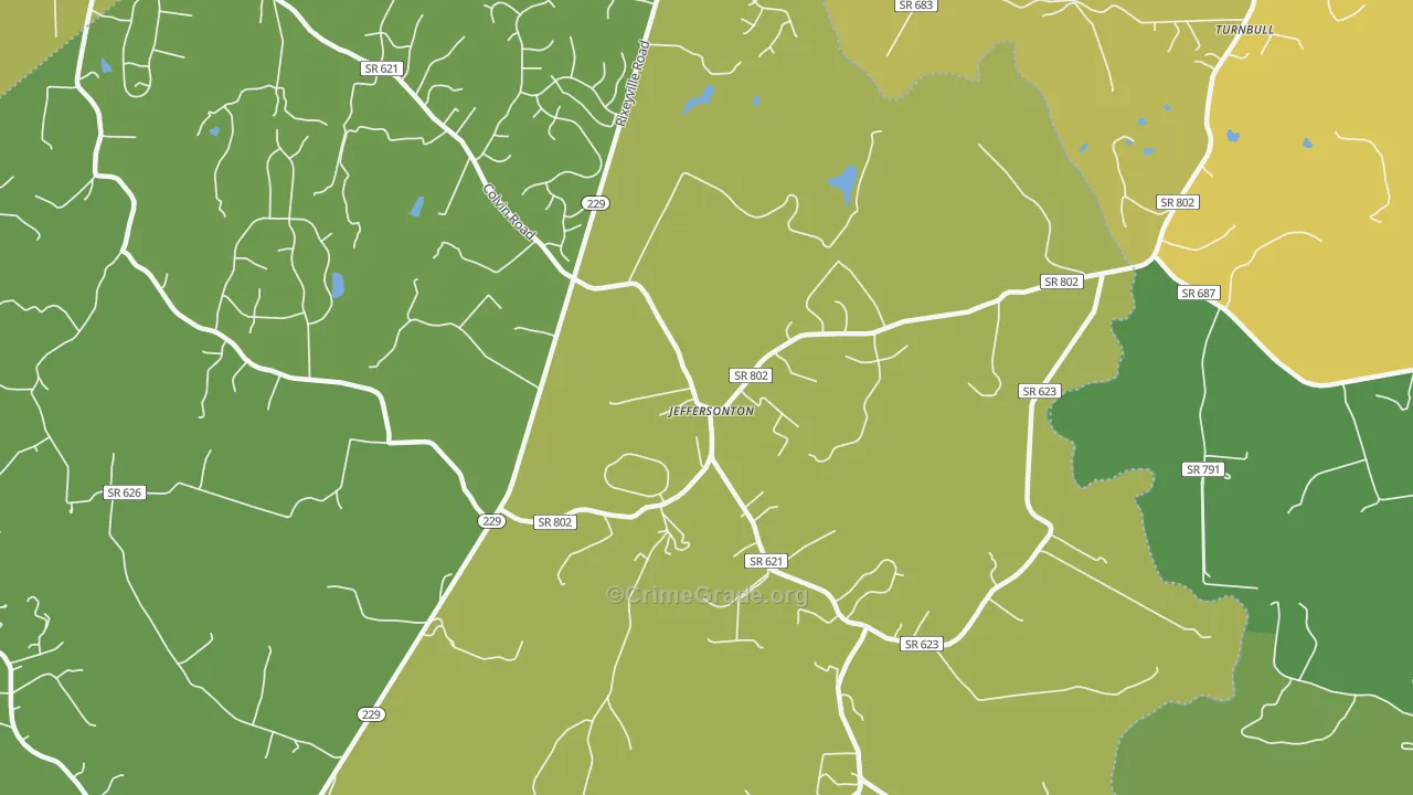 Jeffersonton, VA Map of Vandalism Rates