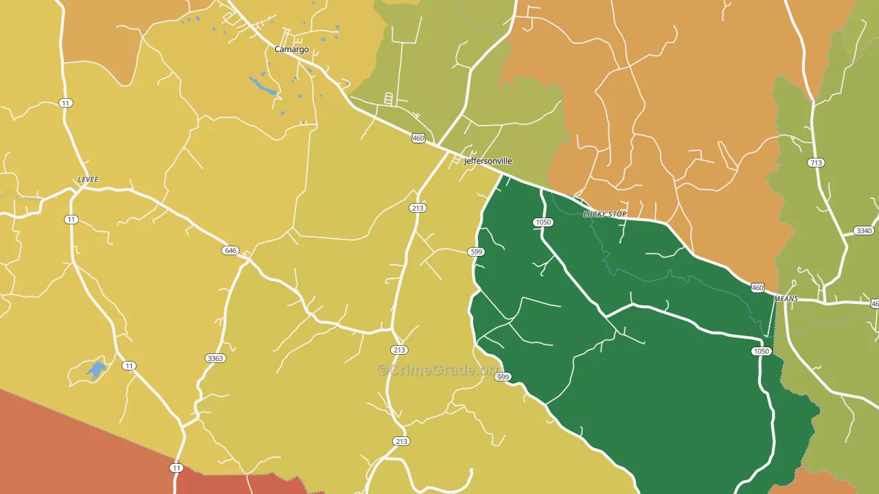 Jeffersonville, KY Map of Vandalism Rates