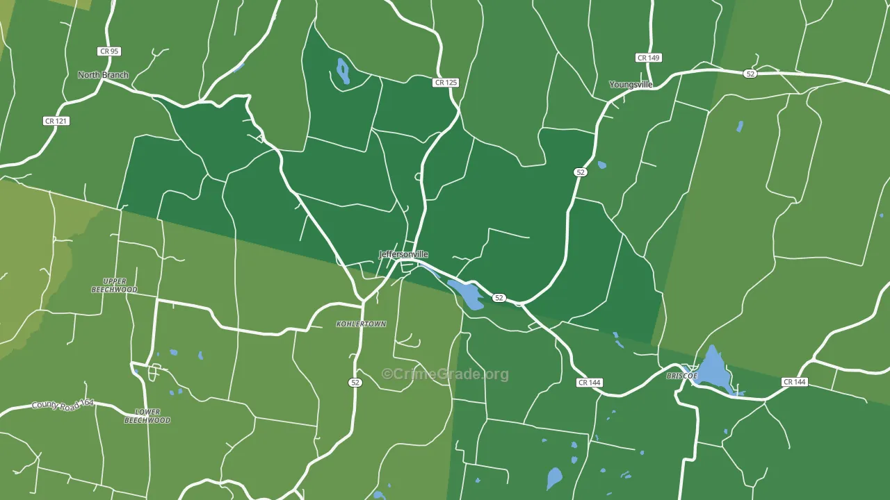 Jeffersonville, NY Map of Vandalism Rates