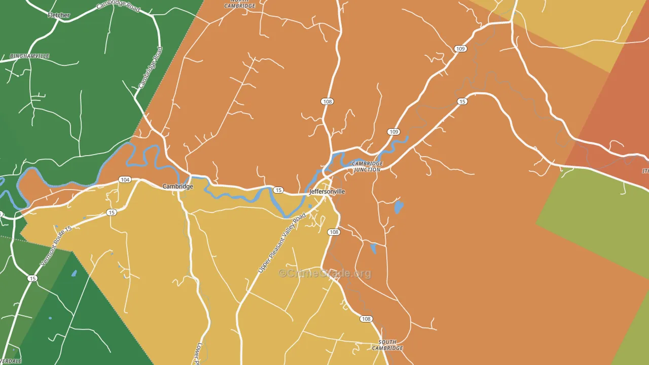 Jeffersonville, VT Map of Vandalism Rates