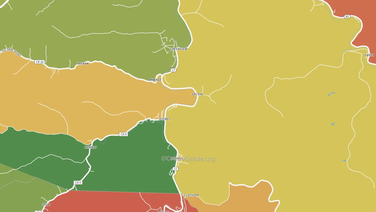 Jeffrey, WV Map of Vandalism Rates