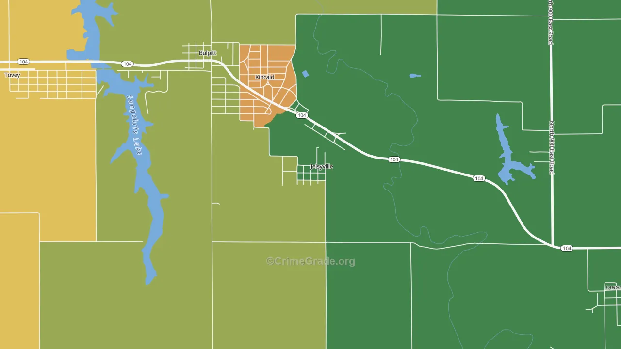 Jeisyville, IL Map of Vandalism Rates
