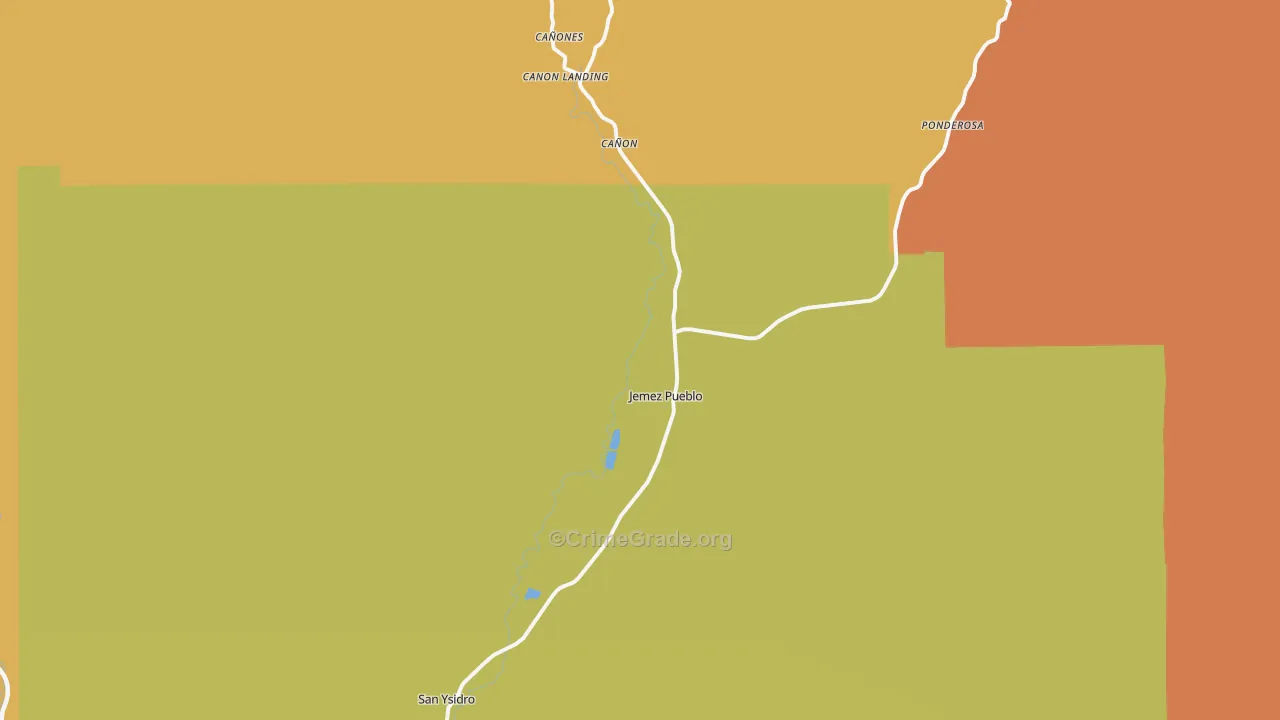 Jemez Pueblo, NM Map of Vandalism Rates