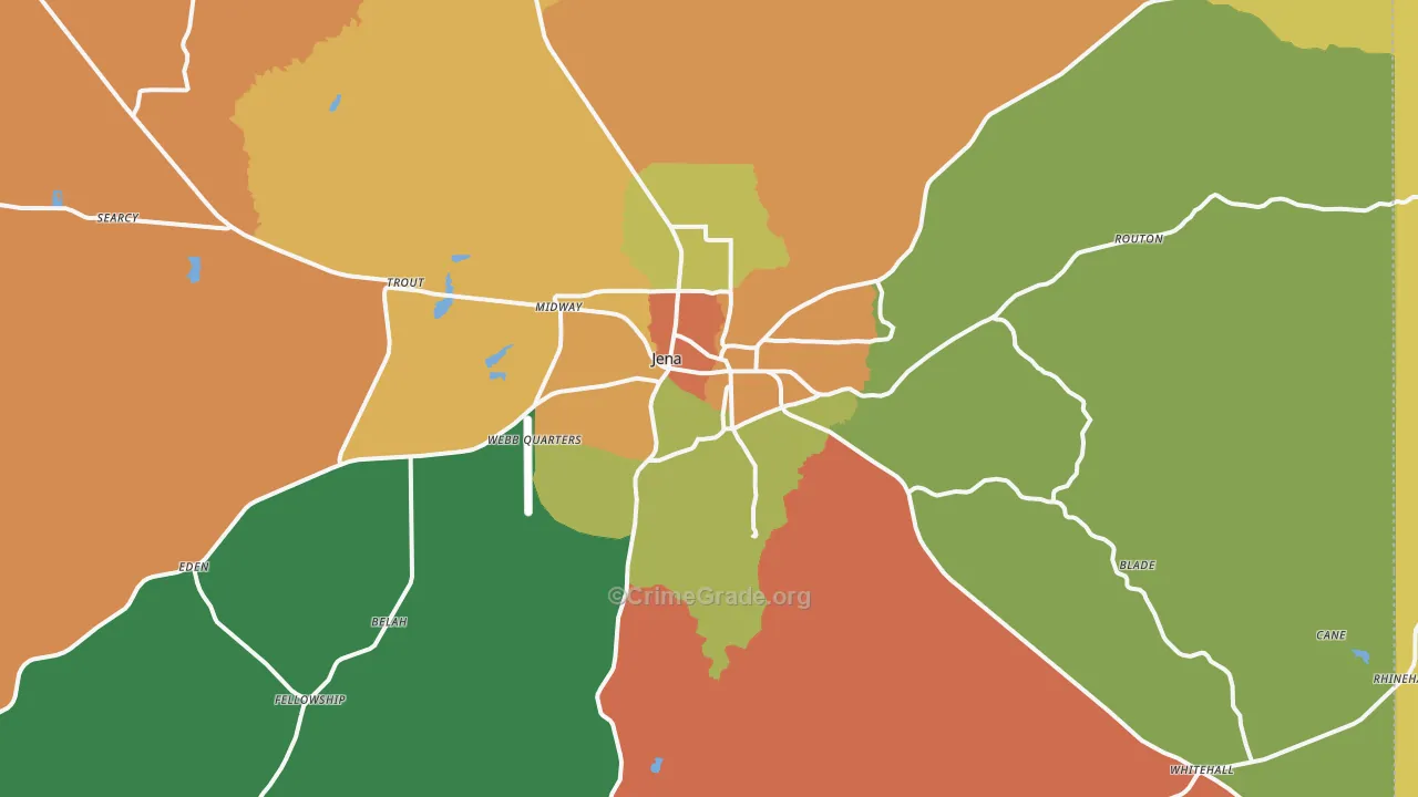 Jena, LA Map of Vandalism Rates