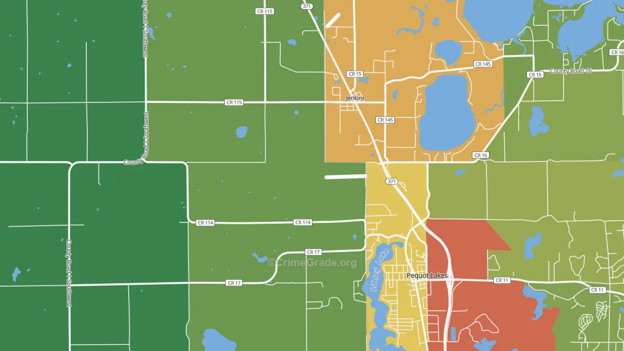 Jenkins, MN Map of Vandalism Rates