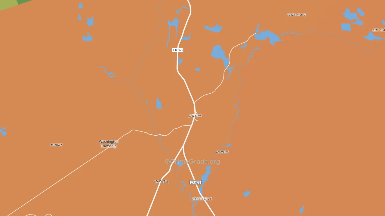 Jenkins, NJ Map of Vandalism Rates