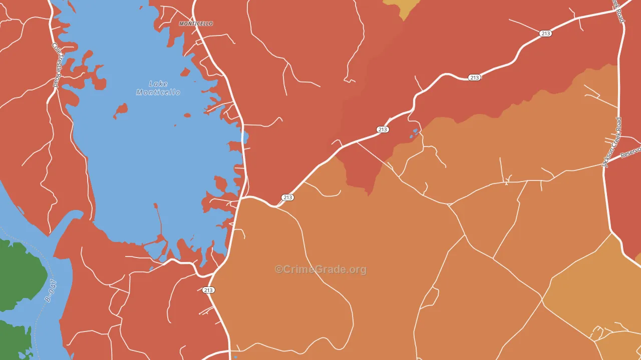 Jenkinsville, SC Map of Vandalism Rates