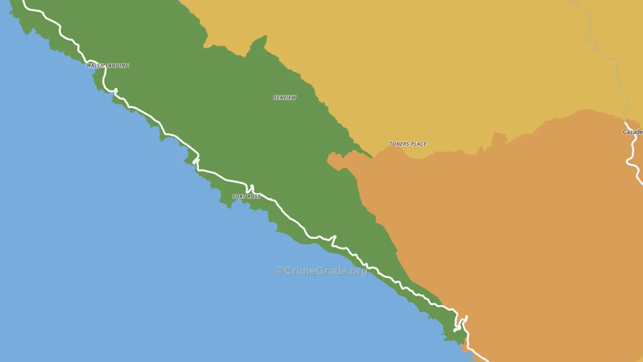 Jenner, CA Map of Vandalism Rates