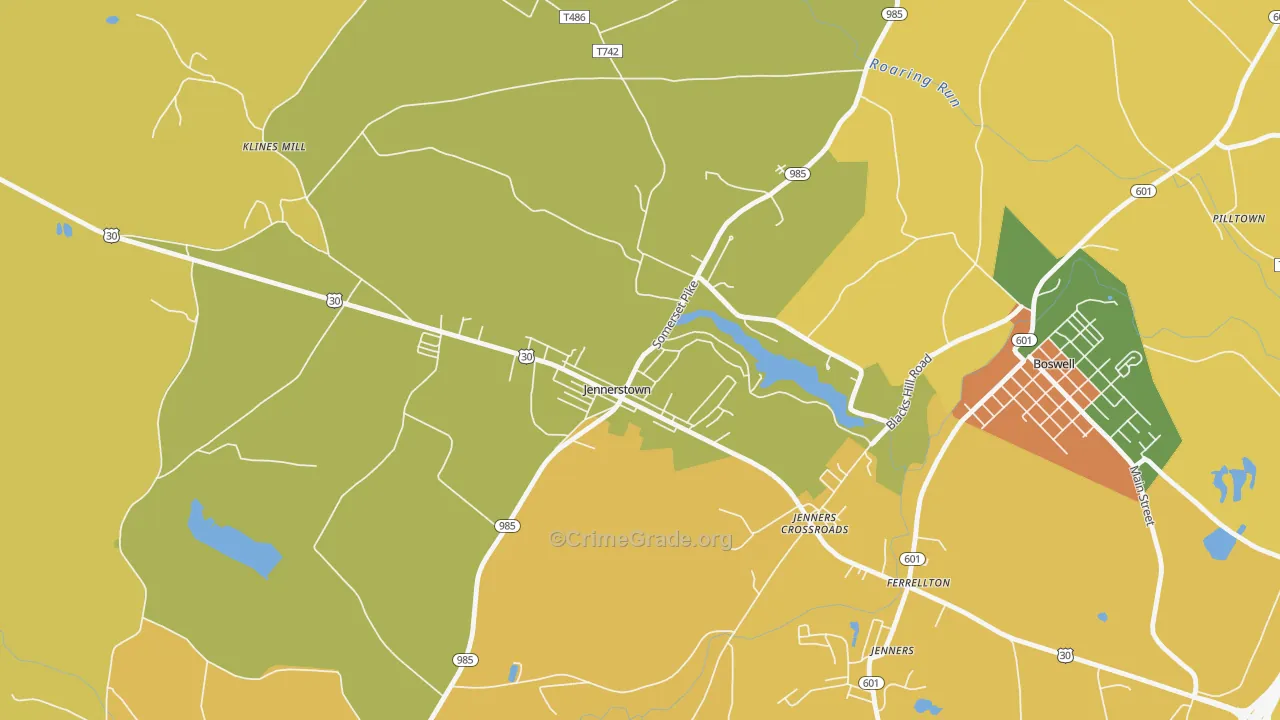 Jennerstown, PA Map of Vandalism Rates